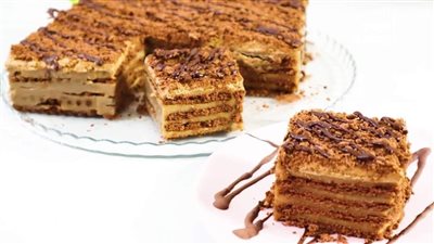 كيك النسكافيه البارد بطريقة تحضير سهلة جدا