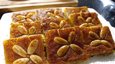 هريسه سميد بنكهة الكنافه والسر بمعلقه طريقه تحضير مميزة