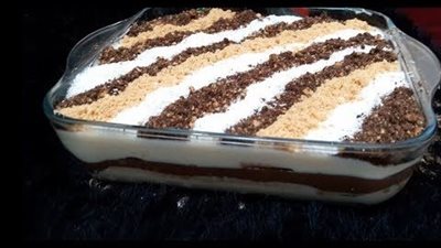 حلى البفاريا البارد بدون بيض لعشاق الشوكولاتة