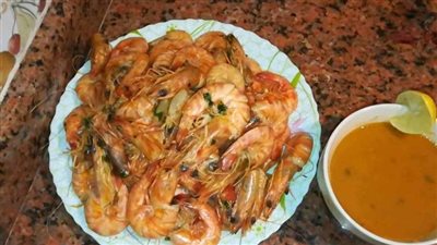 طريقه عمل الجمبري بقشره في الفرن