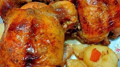 تحضير فراخ مشوية في الكيس الحراري