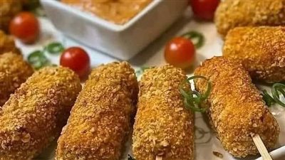 طريقة عمل أصابع الدجاج بالشوفان